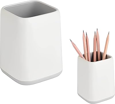Macmulla two-tone desktop holder for pencil organizer and makeup-door (white).. Experience the DIAYTAR difference with our vast product selection and delivery within 5-8 days.