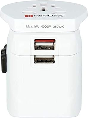 Universal SCROSS Travel Adapter-Universal Travel Essentials universal intake adapter with two USB loading ports for the United States, the EU, the United Kingdom and the rest of the world.. DIAYTAR NIGERIA delivers affordability and convenience to your doorstep within 8 days of purchase.