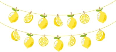 Courrency decorations suspended on the theme of lemon with wooden pliers for girls' birthday party, baby shower and summer decorations.. Shop for everything you need at DIAYTAR NIGERIA, with budget-friendly prices and quick delivery.