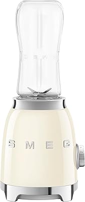 Retro personal mixer SMEG 1950s PBF01Cruk, 2 x 2 travel bottles, 2 speeds, 600 ml, 300 W, cream, cream.. Shop without limits at DIAYTAR NIGERIA and receive your purchases at budget prices within the week.