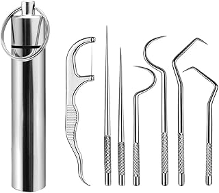 Set of 7 portable pocket pocket cures, metal toothpicks with support for stainless steel and open-air stainless steel, campsite, trip.. DIAYTAR NIGERIA: Your affordable gateway to thousands of products shipped nationwide within the week.