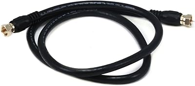 Coaxial cable RJ6 Quad Shield Mono Price - 0.91 m (3 ft) - Black, CL2, 18AWG, 75 ohm, robust with type connector.. Everything you want, delivered fast — DIAYTAR Nigeria does it better.