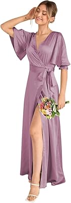 Long -of -long bridesmaid dresses 2023 for women with V -neck slot, Formal Fluid evening dresses for promo ball ro030.. DIAYTAR NIGERIA: Where every purchase is affordable and delivery is always within a week.