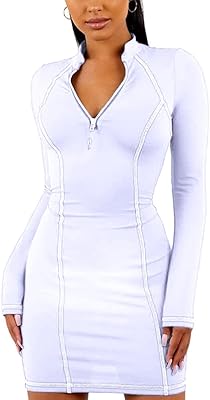 Bediva fitness dress with long sleeve and zipper for women with hole