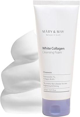 White collagen cleansing mousse Mary & May creamy cleaning for the face.. Fast, affordable, and reliable — that’s the DIAYTAR Nigeria experience.
