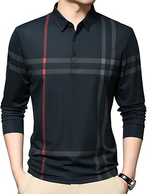 Long-sleeved casual polo t-shirt and striped collar for men.. DIAYTAR Nigeria combines variety, affordability, and speed — making your online shopping experience not only enjoyable but also cost-effective.