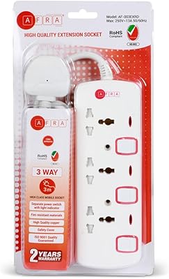 Universal Japanese AFRA extension, 3 meters, 3 universal sheets, 3 meter cable, easy to install and store, shock resistant, 250 V, approved ESMA, ROHS and CB with 2 years warranty.. Shop with purpose at DIAYTAR NIGERIA, where your money goes further and delivery is always prompt.