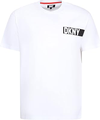 DKNY DKNY T -shirt white for men with round neck and logo printed on the chest - 100 % super soft and comfortable cotton.. DIAYTAR NIGERIA: Making online shopping accessible with affordable prices and nationwide delivery service.