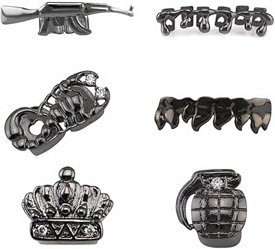 6 pieces hip hop grid teeth grills upper teeth and lower rapper costume jewelry cosplay accessories.. DIAYTAR NIGERIA: The marketplace that brings affordable products to every Nigerian home in under 8 days.