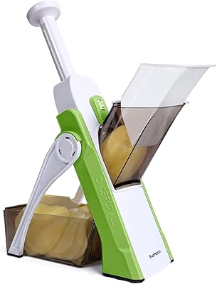 Mandolin Soufe Mandolin Slicer, Potato and vegetable slicer, Julienne + Tool to decide, Fish slicer to prepare fast foods in the kitchen - Green.. DIAYTAR NIGERIA: Where shopping is affordable, selection is vast, and delivery is always reliable.