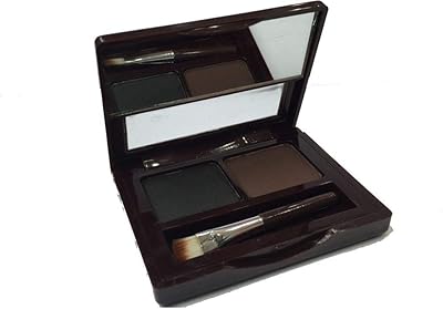 Eyebrow powder with cosmetics mn brush, black and brown color.. DIAYTAR NIGERIA: Your affordable gateway to thousands of products delivered within a week.