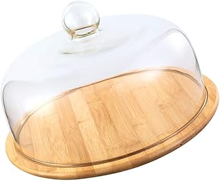Helvety 1 Set of cake cover with wooden tray, large deserted glass plate, cake decoration in the shape of a round dome, cake and snack service tray.. Shop everything from A to Z on DIAYTAR Nigeria — delivered nationwide.