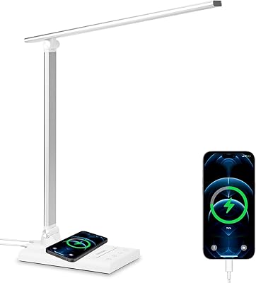 Aminac office lamp with wireless charger, USB loading port, LED desk lamps with variable intensity with 7 brightness levels, 5 color modes, touch control, 40/60 minutes, desktop lamps for the home and office.. Shop efficiently with DIAYTAR NIGERIA, offering thousands of products at unbeatable prices delivered promptly.