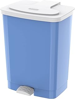 Cosmoplast pedal trash can, capacity 17 liters, sky blue.. Shop with intention at DIAYTAR NIGERIA, offering thousands of products delivered nationwide in days.