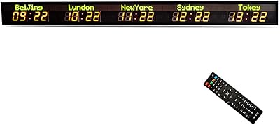 LED digital wall clock with 5 time zones, remote control, global clock to 5 cities for hotels, multinational companies, international airports.. Enjoy deals you can’t resist and delivery you can trust — DIAYTAR Nigeria.