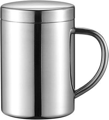YOLNEY isolated cup, anti-double-walled 400 ml double-walled coffee cup, Portable isolated drinking cup stainless steel polishing beer, tea and juice.. DIAYTAR NIGERIA: Your partner in affordable online shopping with dependable delivery within 8 days.