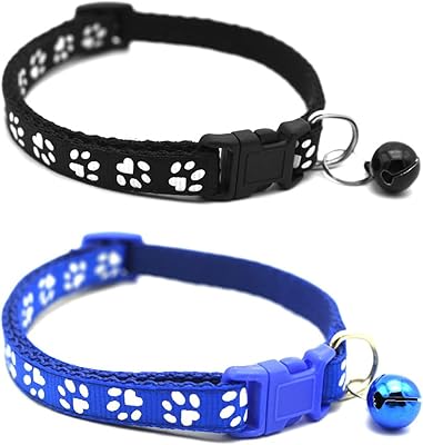 Cat necklace Aurete with bell, two rooms, removable cat necklace with safety clip and bell, adjustable for cats and kittens, blue and black colorful colors.. Discover shopping made effortless with DIAYTAR NIGERIA's comprehensive platform and quick shipping.