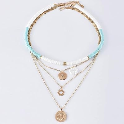 White Heishi surfer necklace, superimposed necklace of summer flowers, golden Helios necklace, magnificent elegant floral chain, jewelry for diploma delivery, meeting gifts for women and girls.. Why pay more? DIAYTAR Nigeria gives you the best for less.