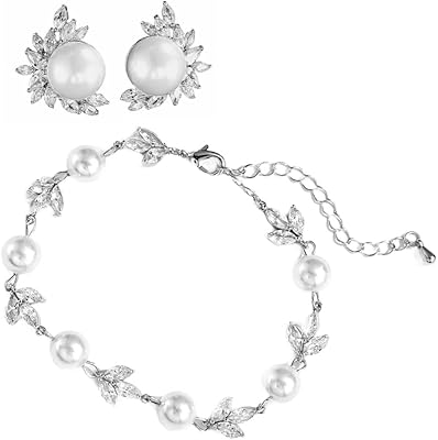 Pamir Store: jewelry set for women, bracelet and earrings in Sterling 925 silver, Marquise design, birthday gift for birthday, Mother's Day, Valentine's Day and all occasions PJ1061, 7 ", Sterling silver, Zircon.. Affordable convenience is here — shop DIAYTAR Nigeria today.