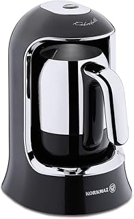 Korkmaz Kahvekolik, black and silver coffee maker, A860-07.. Your digital marketplace solution, DIAYTAR NIGERIA delivers quality and value within the week.