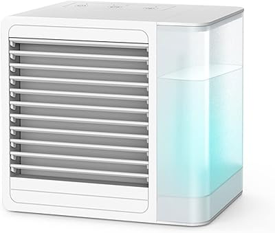 Portable air conditioner, air cooler by 2 -speed evaporation with rechargeable by USB, mini office air conditioners for bedroom/car/campsite/office (white).. DIAYTAR NIGERIA brings the market to your fingertips with affordable prices and swift delivery services.