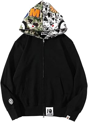 Shark Mouth Jaws Camouflage Camouflage Sweatm for boys and girls, relaxed sweatshirt with fun zipper (Color: A1, Size: XL).. Enjoy stress-free shopping with affordable prices on DIAYTAR Nigeria.