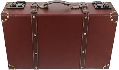 Helvity Vintage Wood Suitcase Chest Baggage Baggage Decorative Storage with cover.. DIAYTAR NIGERIA brings the market to your screen with thousands of affordable products delivered to your door.