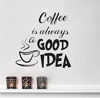 AURETTI "Coffee is always a good idea" Removable wall sticker in vinyl for kitchen, coffee, store, window, size 57x57 cm.. Everyday deals, every category — only on DIAYTAR Nigeria.