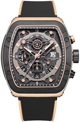 Chronograph watch for men 22 mm, silicone bracelet Rose gold H3857G-BLKRG, ROSE gold, 22 mm.. DIAYTAR NIGERIA: Your partner in affordable shopping with nationwide delivery in just 5-8 days.