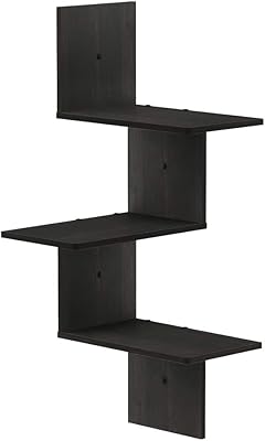 Modern floating floating wall corner shelf with 3 levels Farino Rossi, model FR18047ex, dark brown.. Enjoy the simplicity of shopping with DIAYTAR NIGERIA, offering vast choices delivered in just 5-8 days.