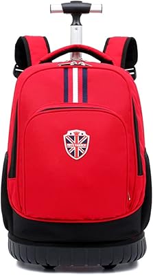 Trolley bag for girls, children on wheels for children, travel bag on wheels for boys, red.. Shop with ease at DIAYTAR NIGERIA and enjoy our extensive product range delivered at affordable rates.