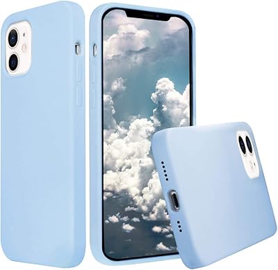 Silicone shell compatible with iphone 12/12 pro 6.1 inch, liquid silicone shell with full protection, antichoc (with microfiber lining) for iPhone 12/12 pro 2020 (sky blue).. Shop the smart way with DIAYTAR Nigeria — fast delivery, affordable everything.