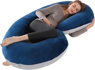 Complete maternity pillow in the form of C with zipper and removable velvet cover, full pillow for pregnant women, 150 x 75 cm.. Everything you need is just a click away with DIAYTAR Nigeria — shop now and receive your order in days.