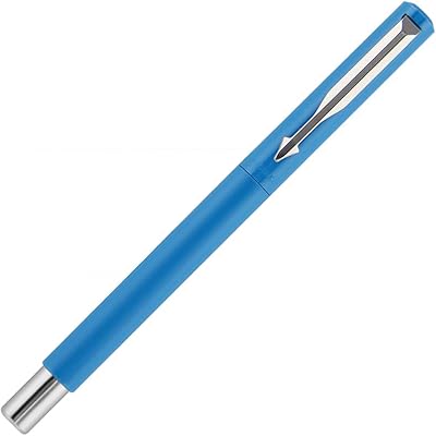 Pen -Plume Parker Victor Standard Bleu with fine chrome point with 3 free ink trolleys (ink - blue).. Experience shopping freedom with DIAYTAR NIGERIA's vast selection and 5-8 day nationwide delivery service.