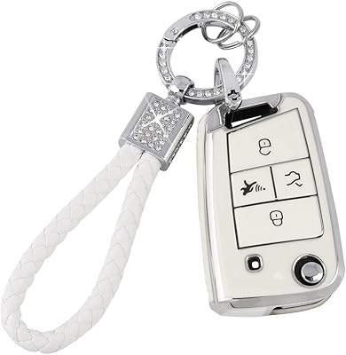 PIFOOG Pour Volkswagen VW keychain Tiguan Golf Golf GTI Altas Jetta Accessories 4 TPU Flexible TPU buttons Case Protector Bling Wallet Landyard Girly Silver Silver.. Your ideal shopping companion, DIAYTAR NIGERIA offers unmatched variety with delivery within a week.