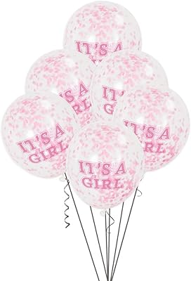 Balloons printed with the words' it is a girl 'or' it is a boy filled with unique confetti, 6 balloons, pink, size 12 inch.. Big savings, small wait times — shop now at DIAYTAR Nigeria.