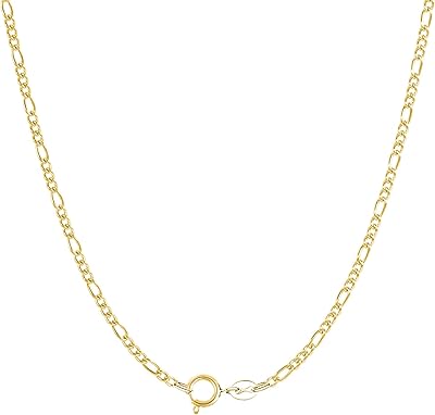 Figaro fine gold necklace for women and men, 2.0 mm width, 18 -carat stainless steel, real gold plated, 16 to 36 inches.. Your complete retail destination, DIAYTAR NIGERIA combines extensive variety with prompt delivery.