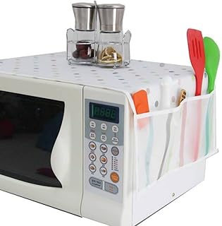 Transparent cover for microwave oven in waterproof fabric [multicolored design, 85 x 35 cm] with kitchen pockets.. DIAYTAR Nigeria offers great deals, a huge product variety, and delivery in under a week.