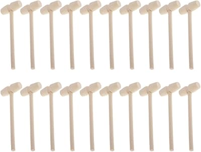 Toy and una 20 Mini Wooden Harts so that children play and learn, mini food crusher hammer, mini domestic hammer (oval).. Experience shopping freedom with DIAYTAR NIGERIA's vast selection and 5-8 day nationwide delivery service.