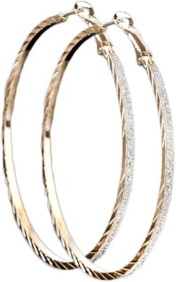 Large Elegant Creole Earrings in Silver and Gold Plated Copper adapted to the outfits.. Your e-commerce hub for everything — DIAYTAR Nigeria has you covered.