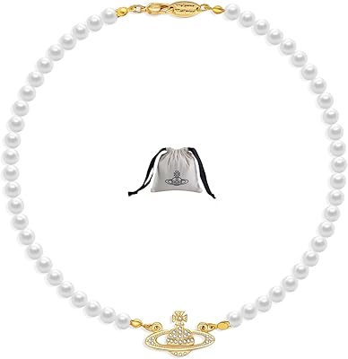 Saturn pearl necklace, necklace short of the rhinestones and crystal, pearl necklace for women, perfect planet necklace, gift for women and girls.. Shop with purpose at DIAYTAR NIGERIA, where diverse selection meets budget-friendly nationwide delivery.