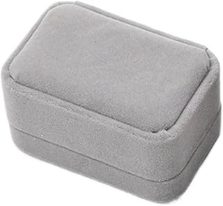 Ashwam jewelry box, velvet jewelry box, double ring storage box with removable lid for engagement ring packaging, gift box (color: hortel).. DIAYTAR NIGERIA: Where every search yields affordable results delivered promptly to your door.