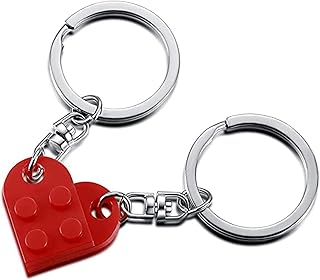 Castoyve brick keychain for couples and friendship-set of colored keychain with matching hearts for girlfriend, couple and valentine (red).. Your one-click solution to affordable shopping, DIAYTAR NIGERIA delivers quality products nationwide.