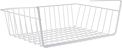 Storage basket hanging under shelf, small metal wire basket, space organizer for kitchen, office, bathroom, pantry, shelf, white.. Discover why DIAYTAR NIGERIA is the smart shopper's choice for affordable products delivered nationwide.