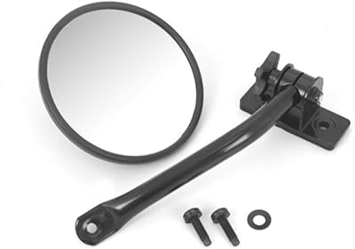 Door rear view mirror with quick release unit, black, round, 97-18 Jeep Wrangler TJ and JK.. DIAYTAR NIGERIA delivers affordability and convenience with every purchase, shipped within the week.