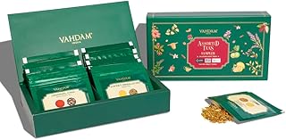 Vahdam, tea sampler in matching leaves - 10 teas, 50 portions | Tea variety pack - black tea, green tea, oolong tea, chai tea, white tea | Infusion in the form of hot/iced tea, Kombucha tea.. DIAYTAR NIGERIA: Your gateway to affordable shopping with thousands of products delivered nationwide.