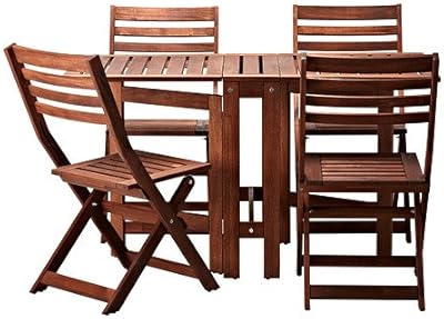 Ikea Ablaro table and 4 folding chairs, exterior, brown.. DIAYTAR NIGERIA: Your partner in affordable shopping with nationwide delivery in just 5-8 days.