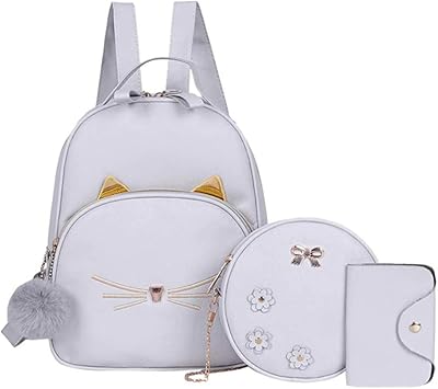 Small leather backpack for girls Floki Fashion, set of 3 pieces for women and girls, S.. DIAYTAR NIGERIA connects Nigerians with quality products at affordable prices, delivered in 5-8 days nationwide.