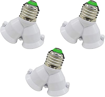 Mobstec E27 to 2 E27 2 in 1, socket adapter in flask in the shape of a y, basic heat resistant lamp adapter, 3 parts.. DIAYTAR NIGERIA: Your partner in affordable online shopping with dependable delivery within 8 days.