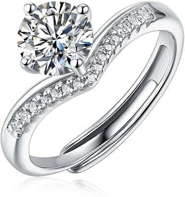 Engagement ring crown of princess Moissanite 1.0 carat for woman, transparent round engagement ring vvs1 for wedding and birthday, silver plated argentium, moissanite.. DIAYTAR NIGERIA transforms dreams into deliveries with our affordable prices and 5-8 day shipping.